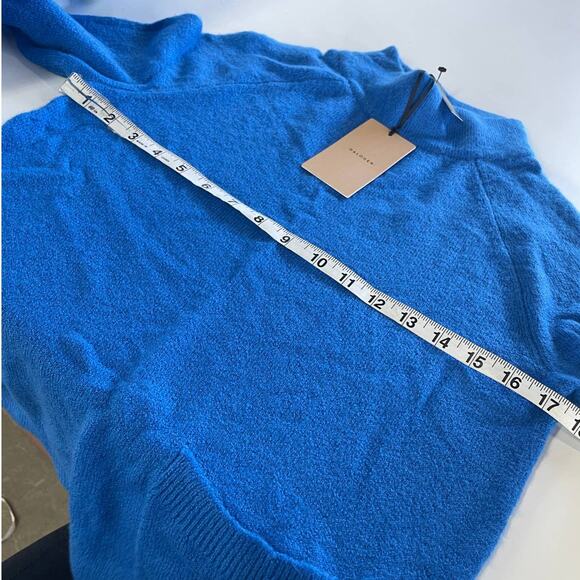 Halogen Sweater Women X Small Blue Surf Mock Neck Cozy Wool Blend - Picture 7 of 9